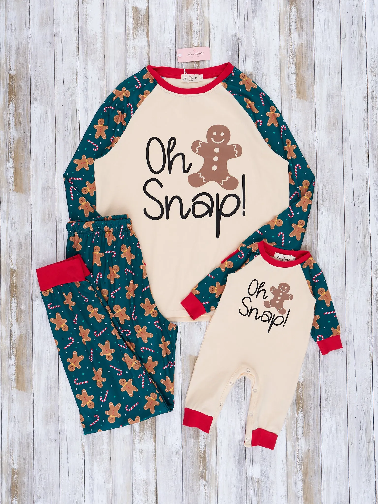 Green Ginger Snap Raglan Family Pajamas