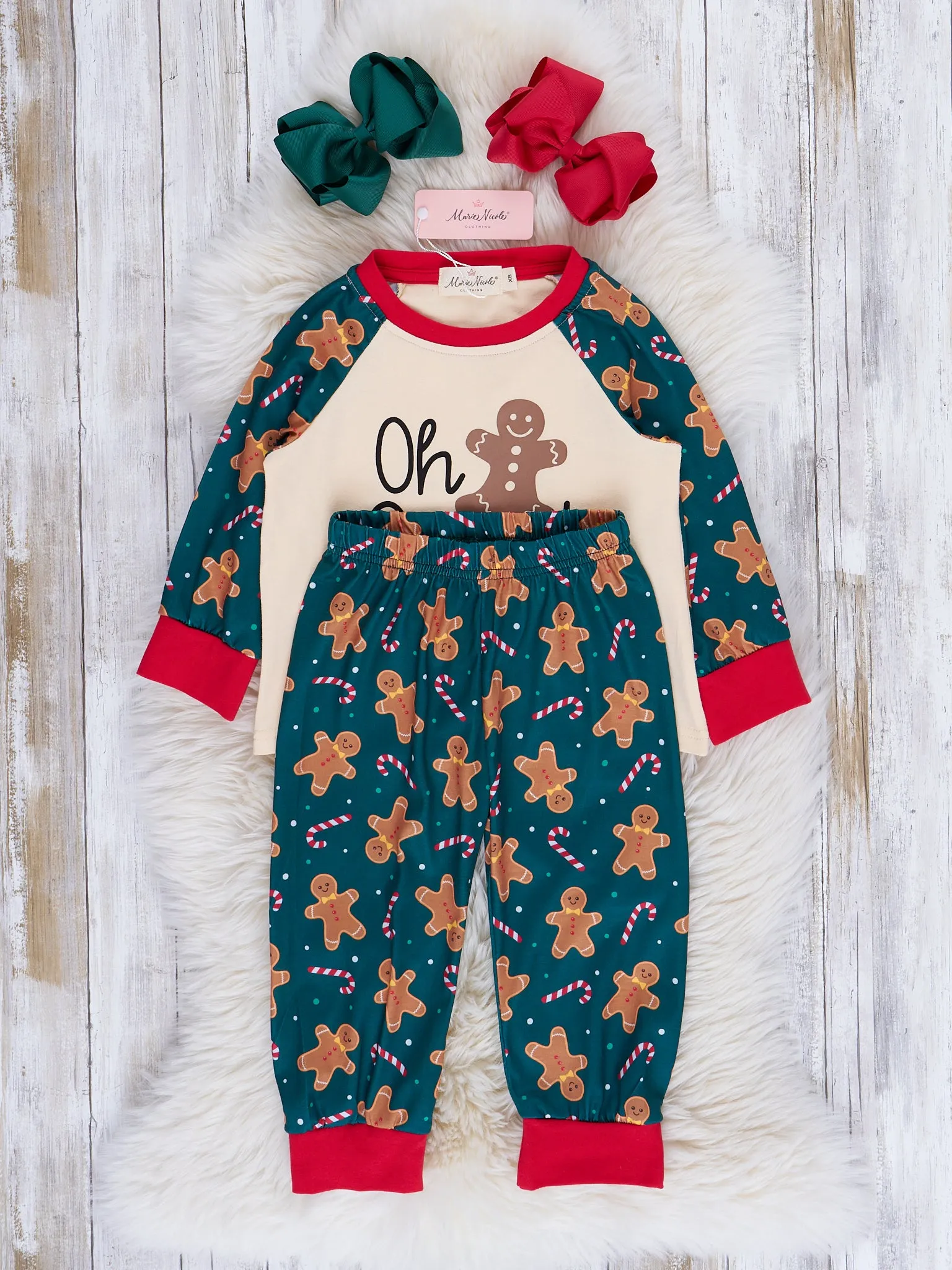 Green Ginger Snap Raglan Family Pajamas