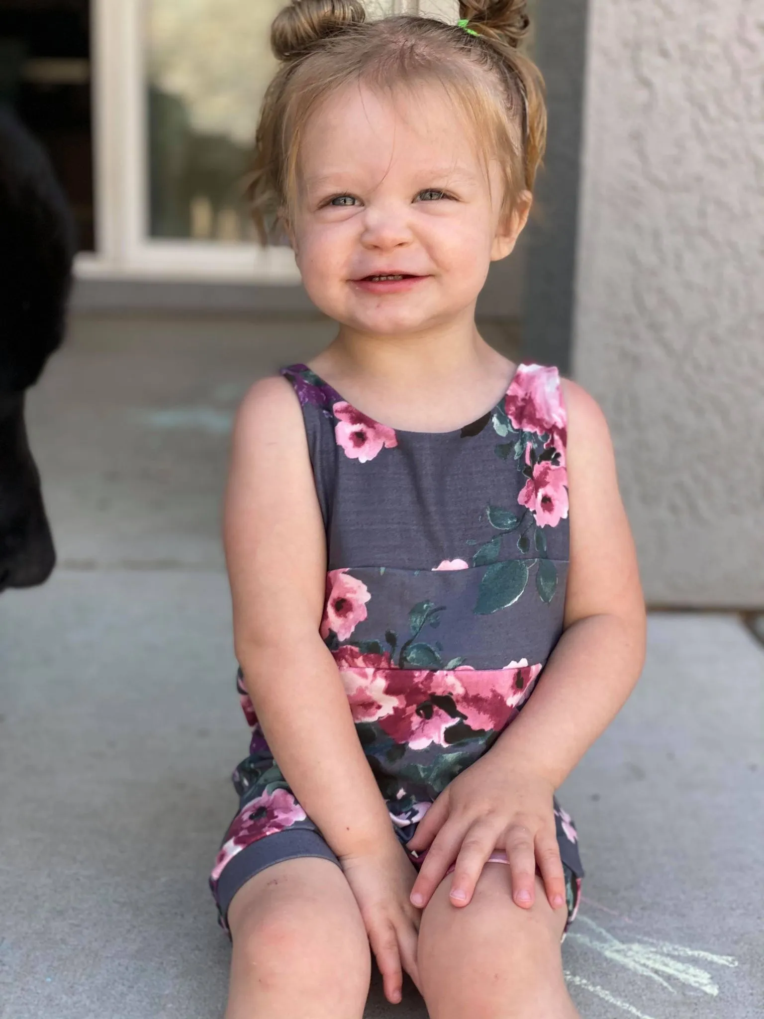 Grey Floral Tank Summer Zip Baby Romper