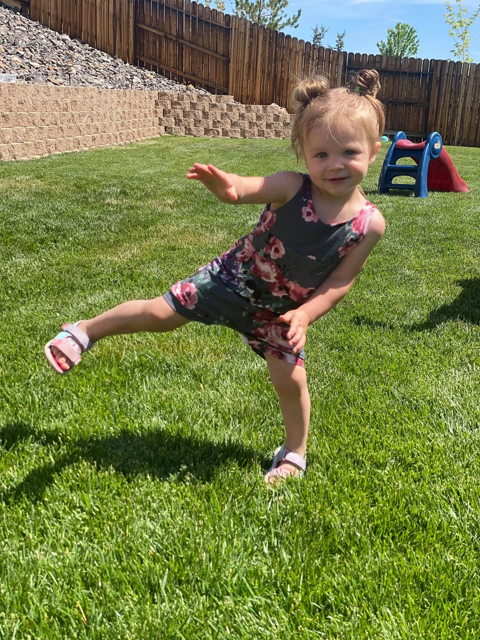Grey Floral Tank Summer Zip Baby Romper