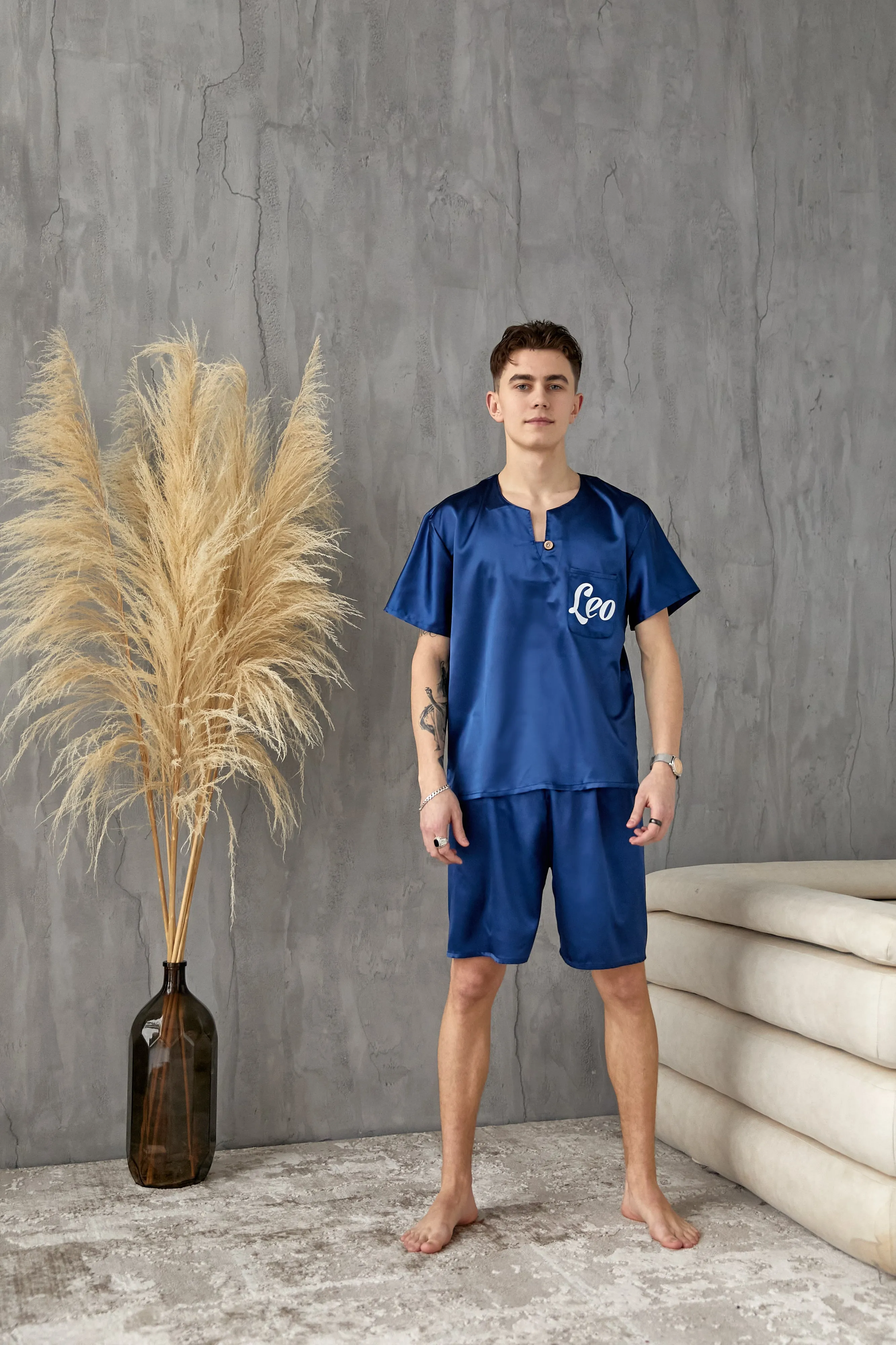 Groom Satin Pajamas Bachelor Party Satin Men's Pajamas - Short   Short