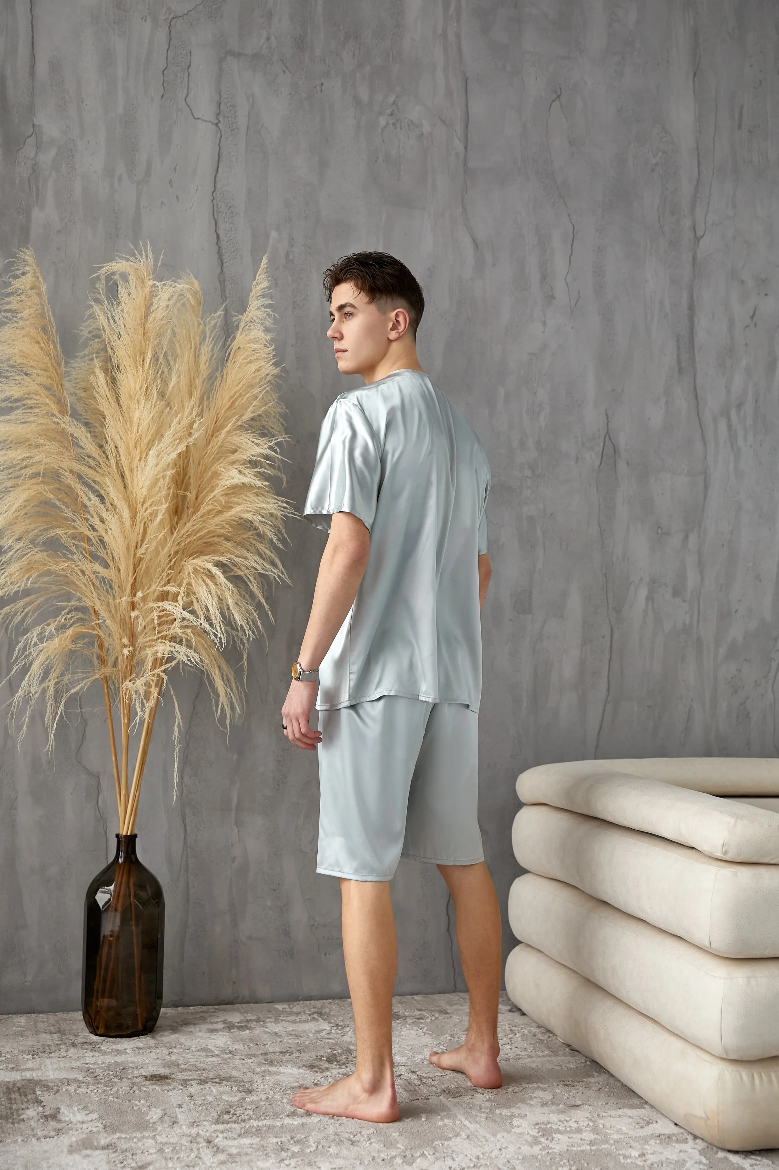 Groom Satin Pajamas Bachelor Party Satin Men's Pajamas - Short   Short