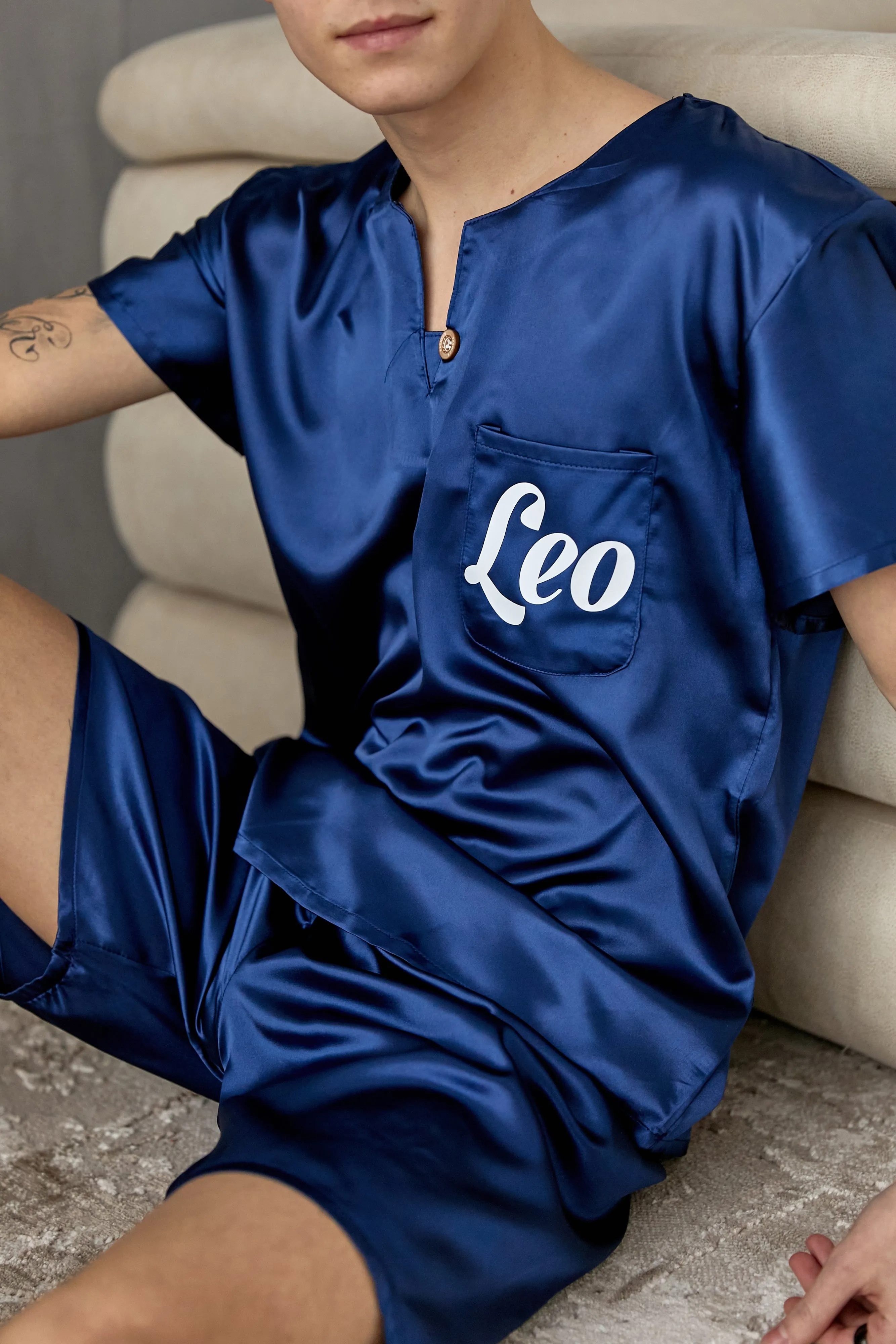 Groom Satin Pajamas Bachelor Party Satin Men's Pajamas - Short   Short