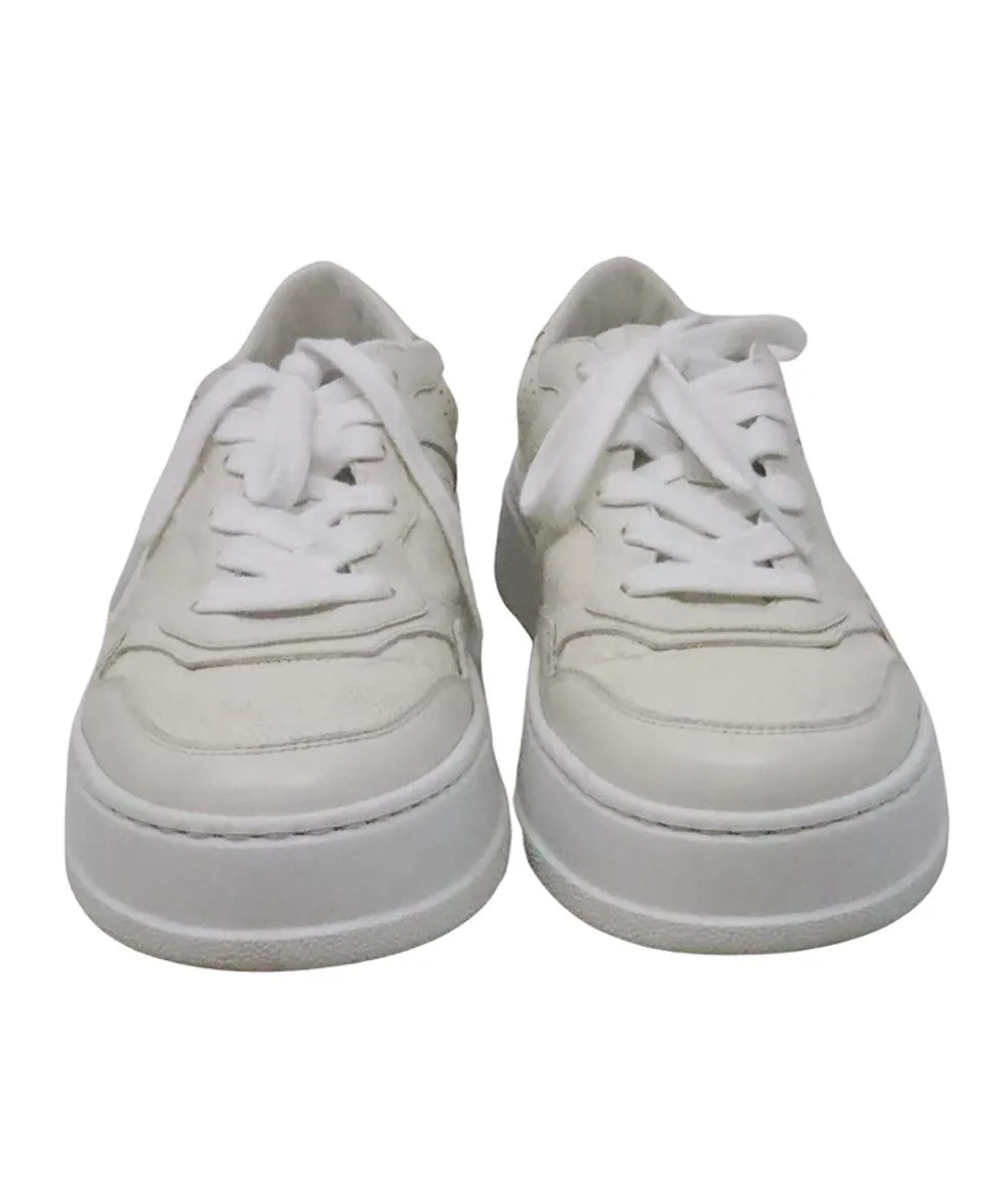 Gucci Ivory Monogram Leather Sneakers sz 7