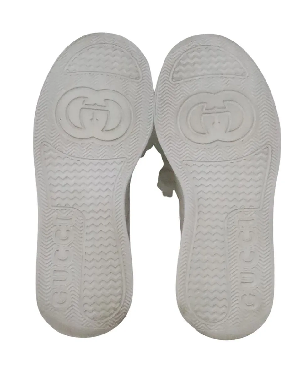 Gucci Ivory Monogram Leather Sneakers sz 7