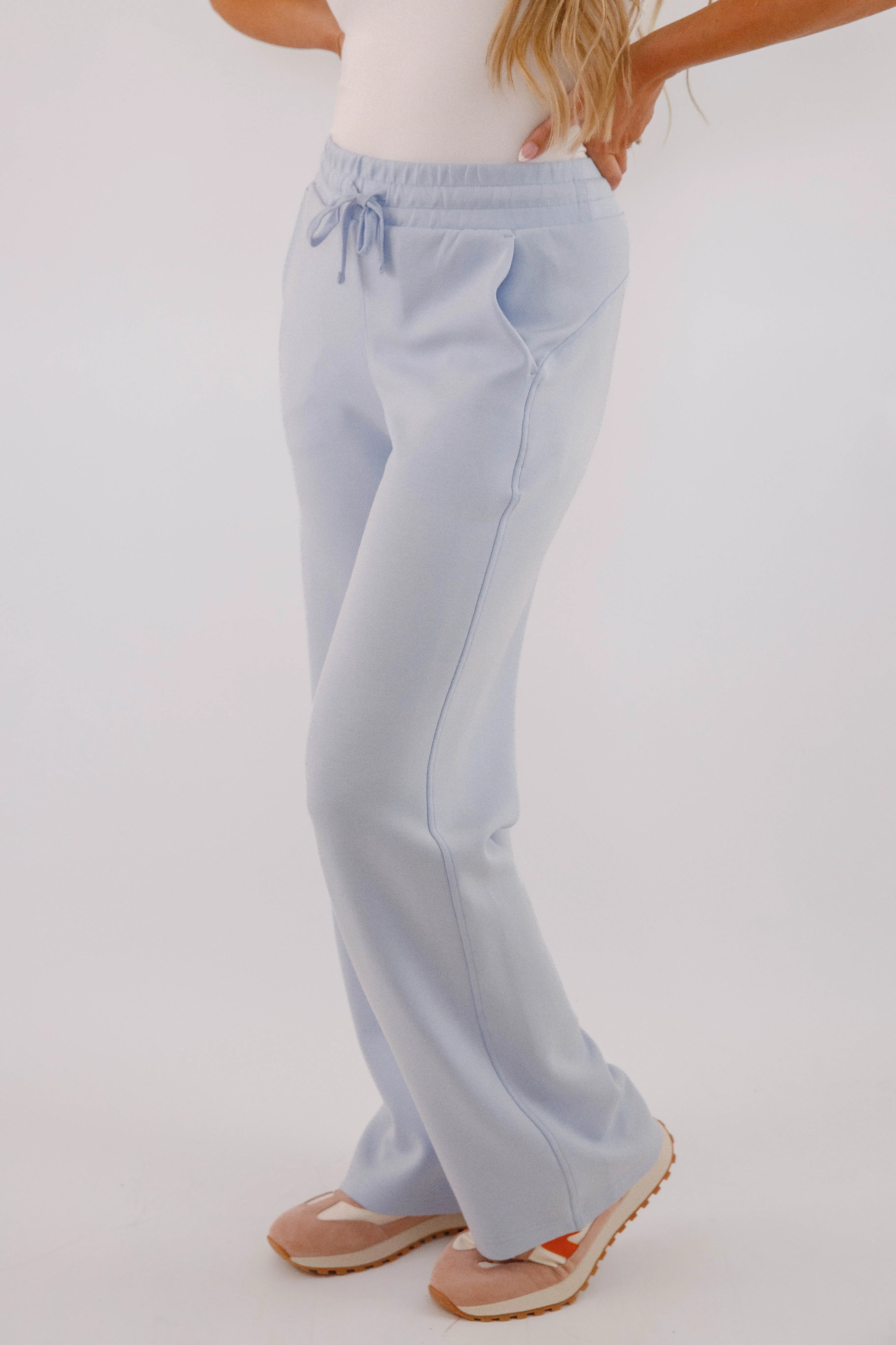 Soft Lines High Waist Stretch All The Energy Pants-Sky Blue