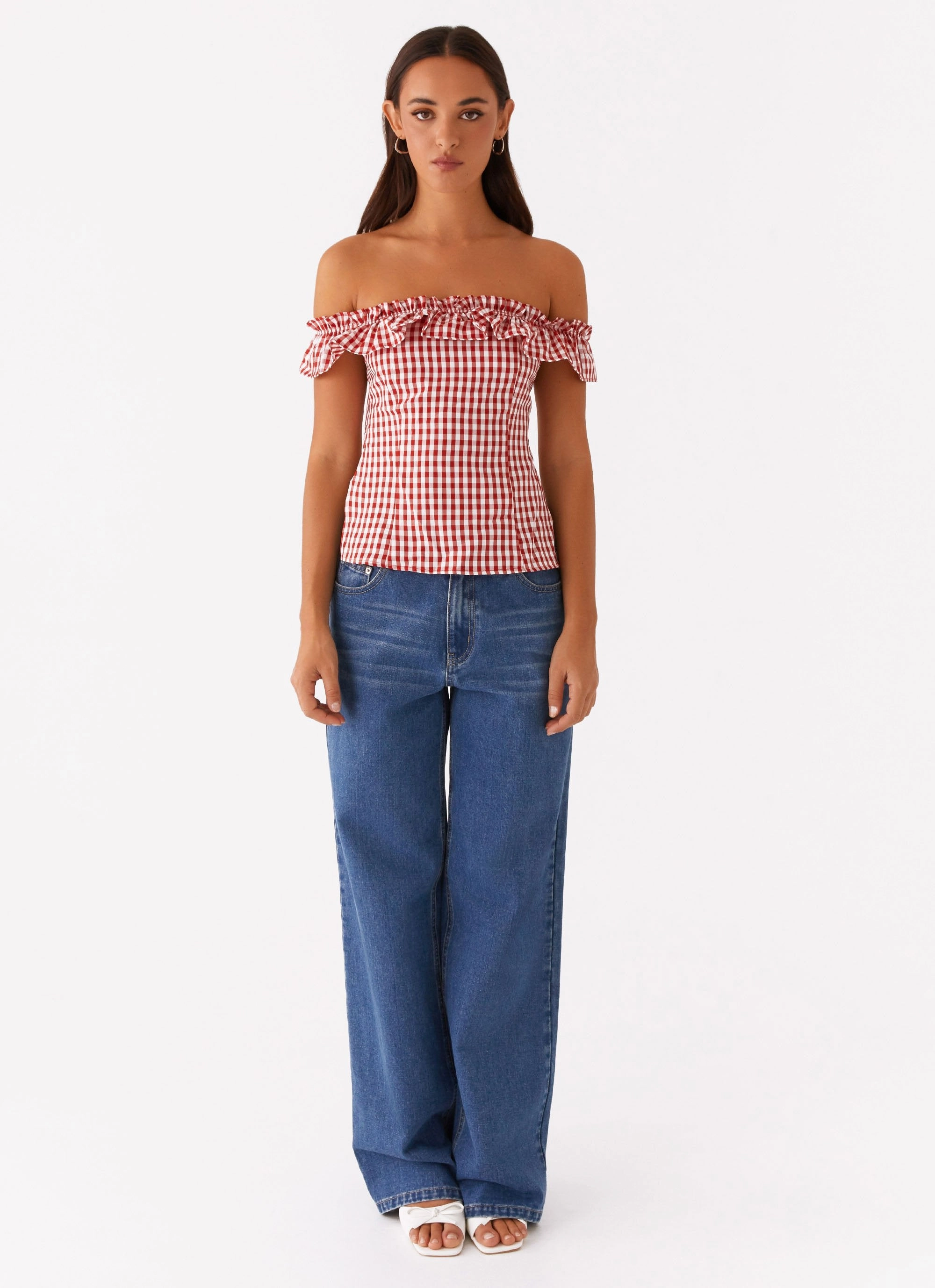 Ventilation Panel Gwyneth Top - Red Gingham