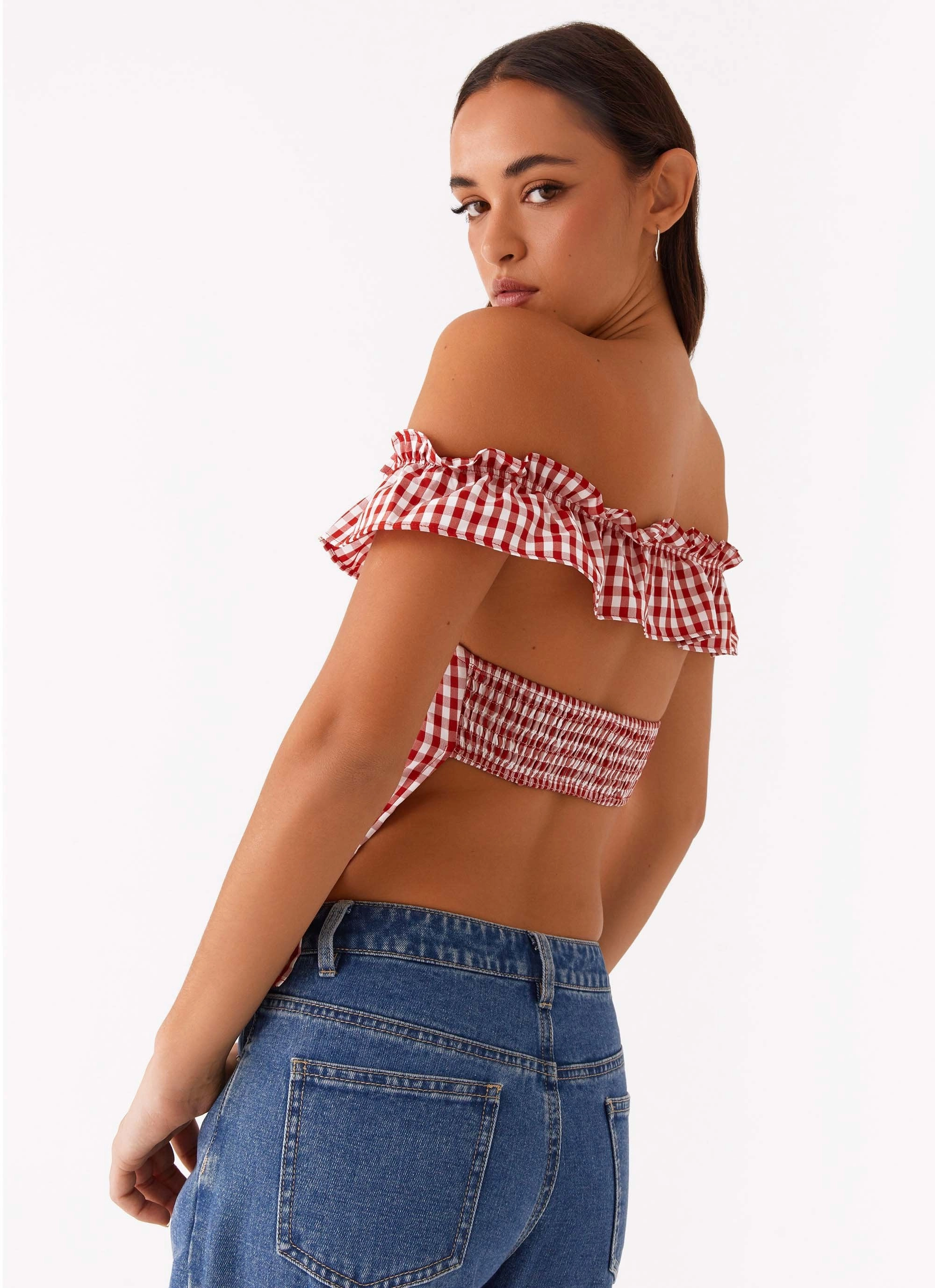 PortableOption Eco friendly materials Gwyneth Top - Red Gingham