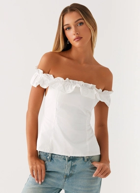 Gwyneth Top - White Sport Top Durable Hem Stitching