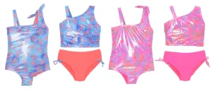 GX-ALT438 - Wholesale Little Girl's Foil Heart Print One-Piece & Two-Piece Swimsuits