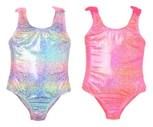 GX-PP568 - Wholesale Little Girl’s Fashion One Piece Swimsuits in Ombre Foil