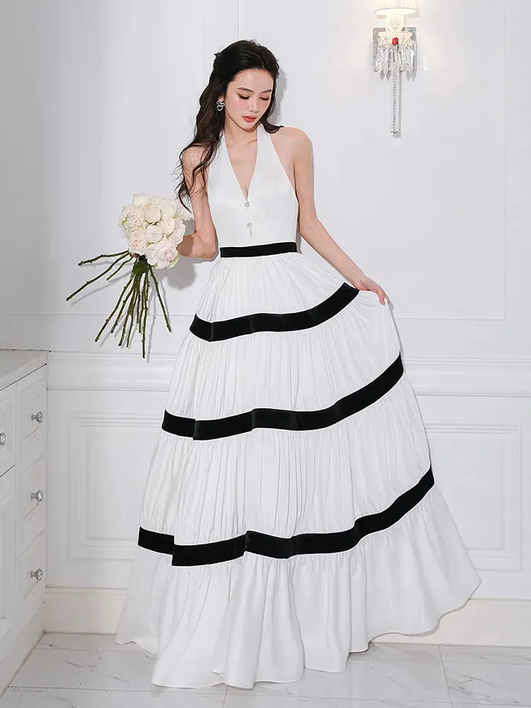 Halter A Line Dresses Sleeveless Dress