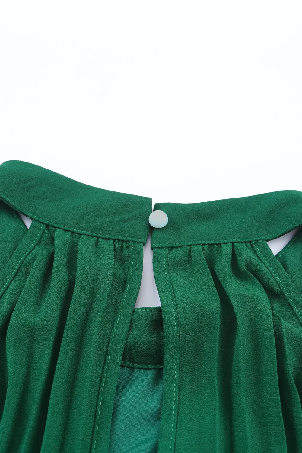 Halter Neck Pleated Wide Leg Jumpsuit