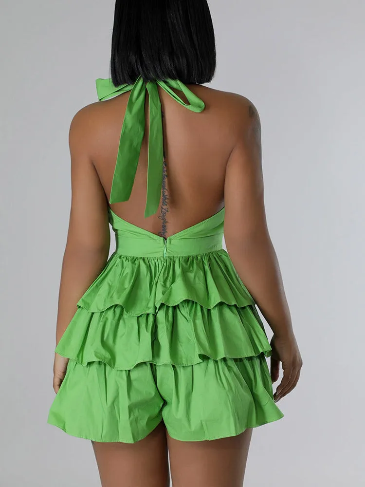 Halter Ruffle Romper