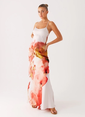 Hand Painted Pacha Maxi Dress - Peach Rose Soft-Lining Comfortable and Chic Pacha Maxi Dress - Peach Rose