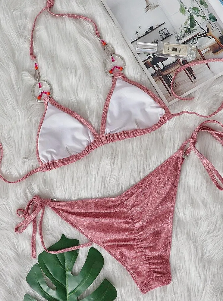 Handmade Beaded Swimsuit Crystal Diamond Bikini