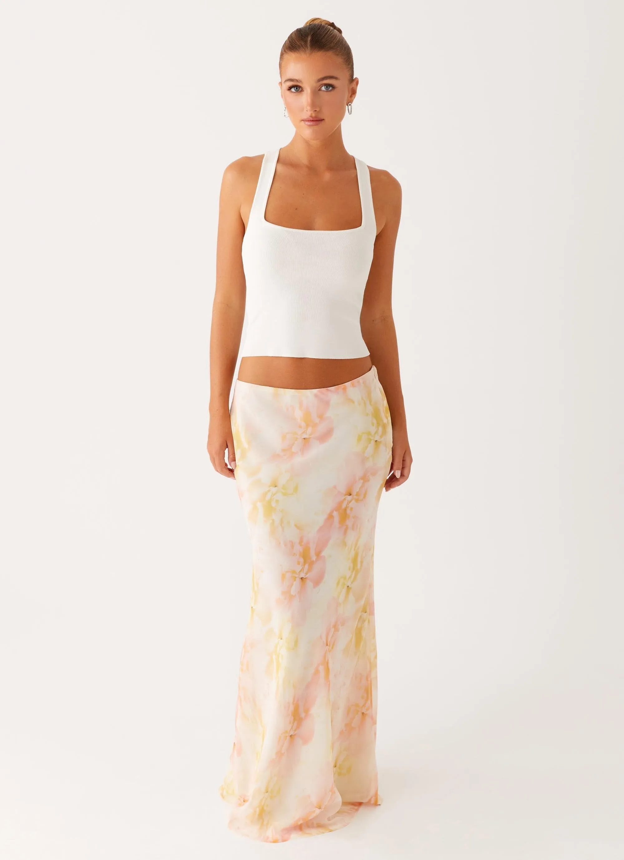 Harlow Chiffon Maxi Skirt - Floral Print No Ride Fit Urban Style