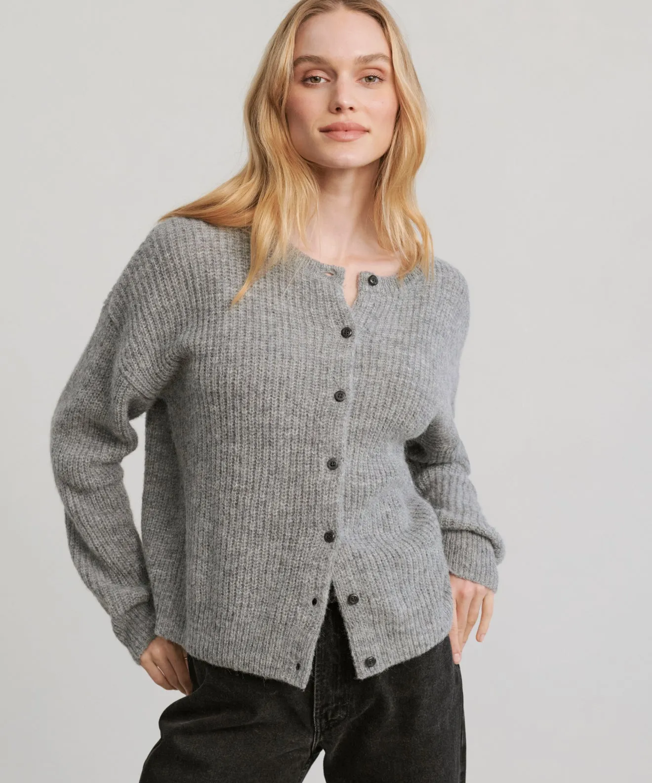 Hayes Crewneck Cardigan TwillWeave