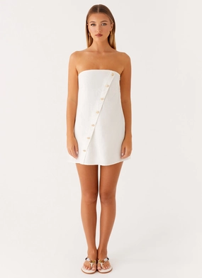 Hazel Mini Dress - White Sun Protection Layer Weekend Feel Hazel Mini Dress - White