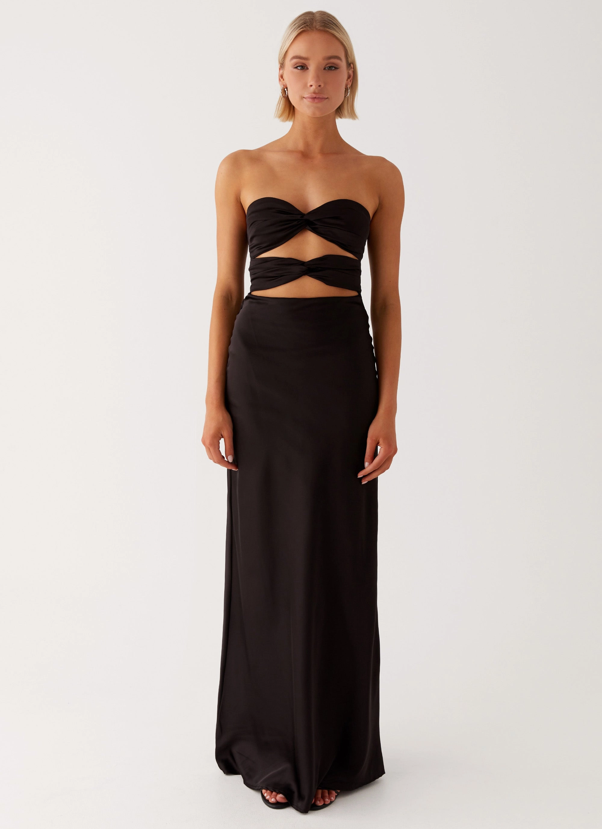 Tianna Strapless Maxi Dress - Black Classic A-line design