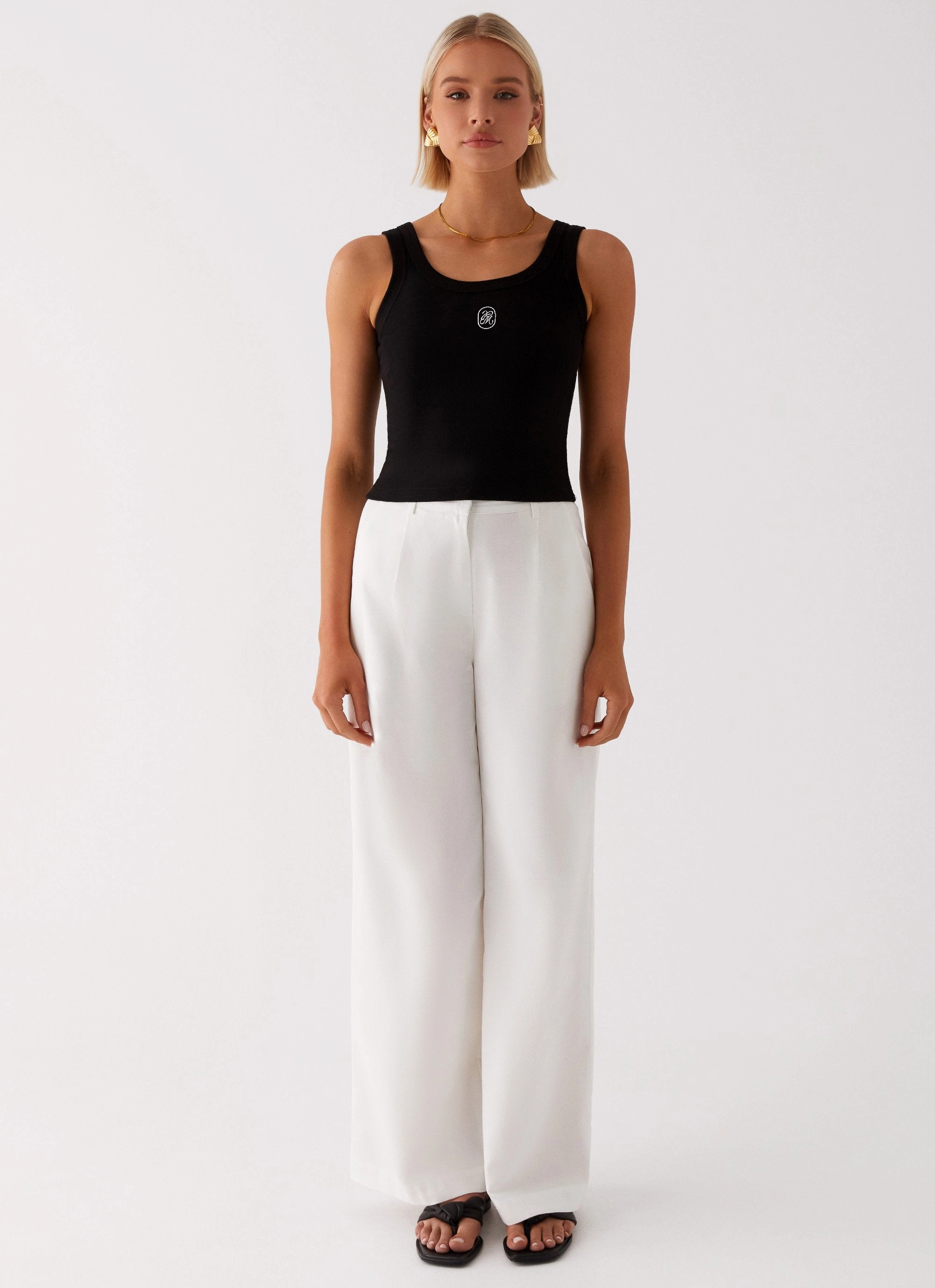 Heatwave Linen Wide Leg Pants - White NonSlipGrip Performance Ready
