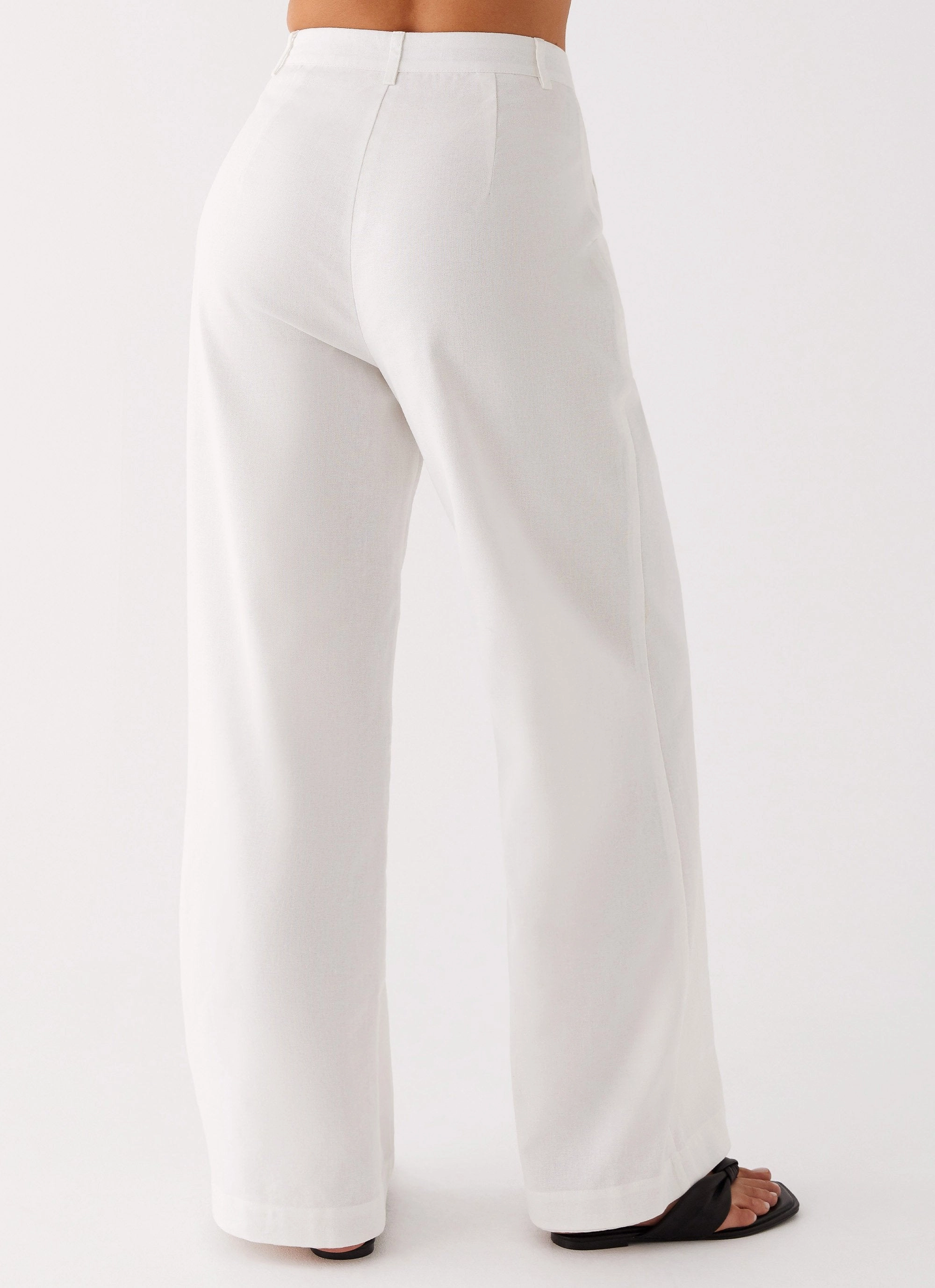 Breathable activewear Essential Comfort Wear Heatwave Linen Wide Leg Pants - White