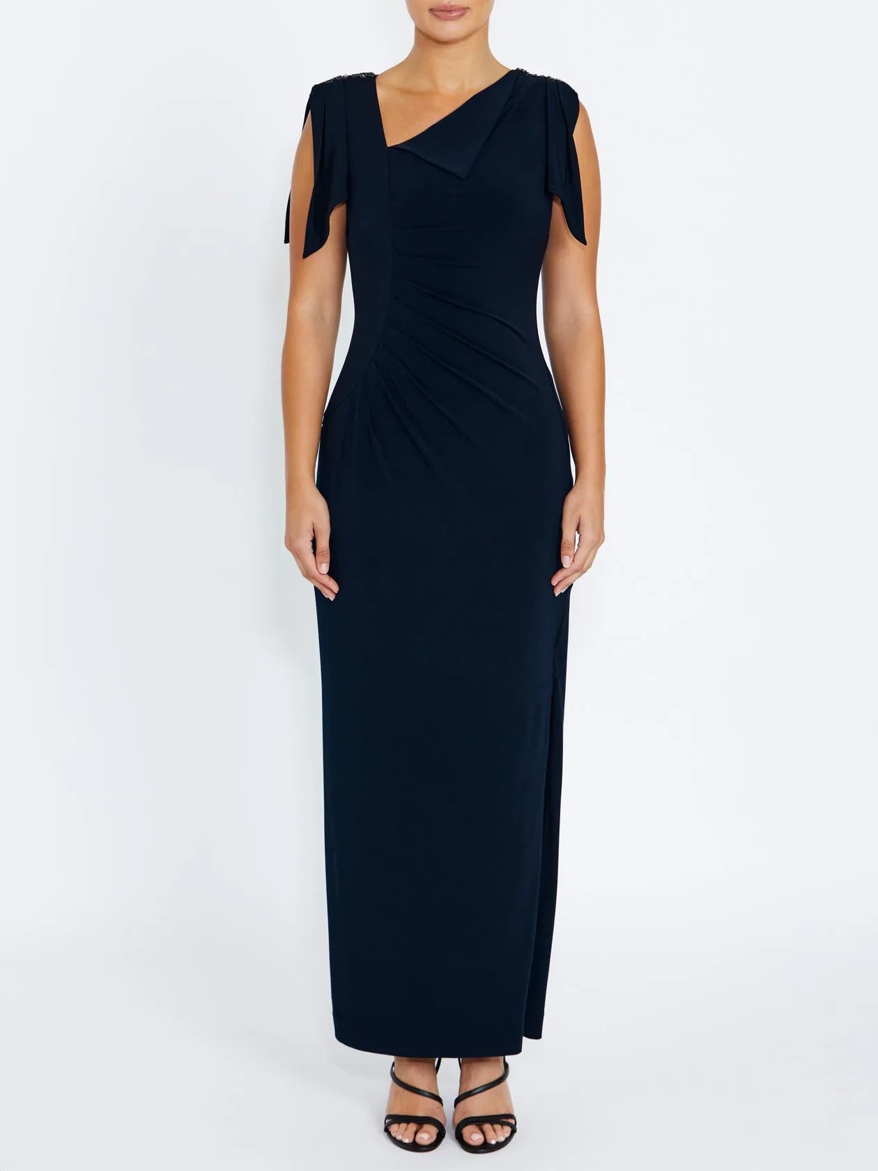 Hebe Navy Jersey Gown Versatile-Style