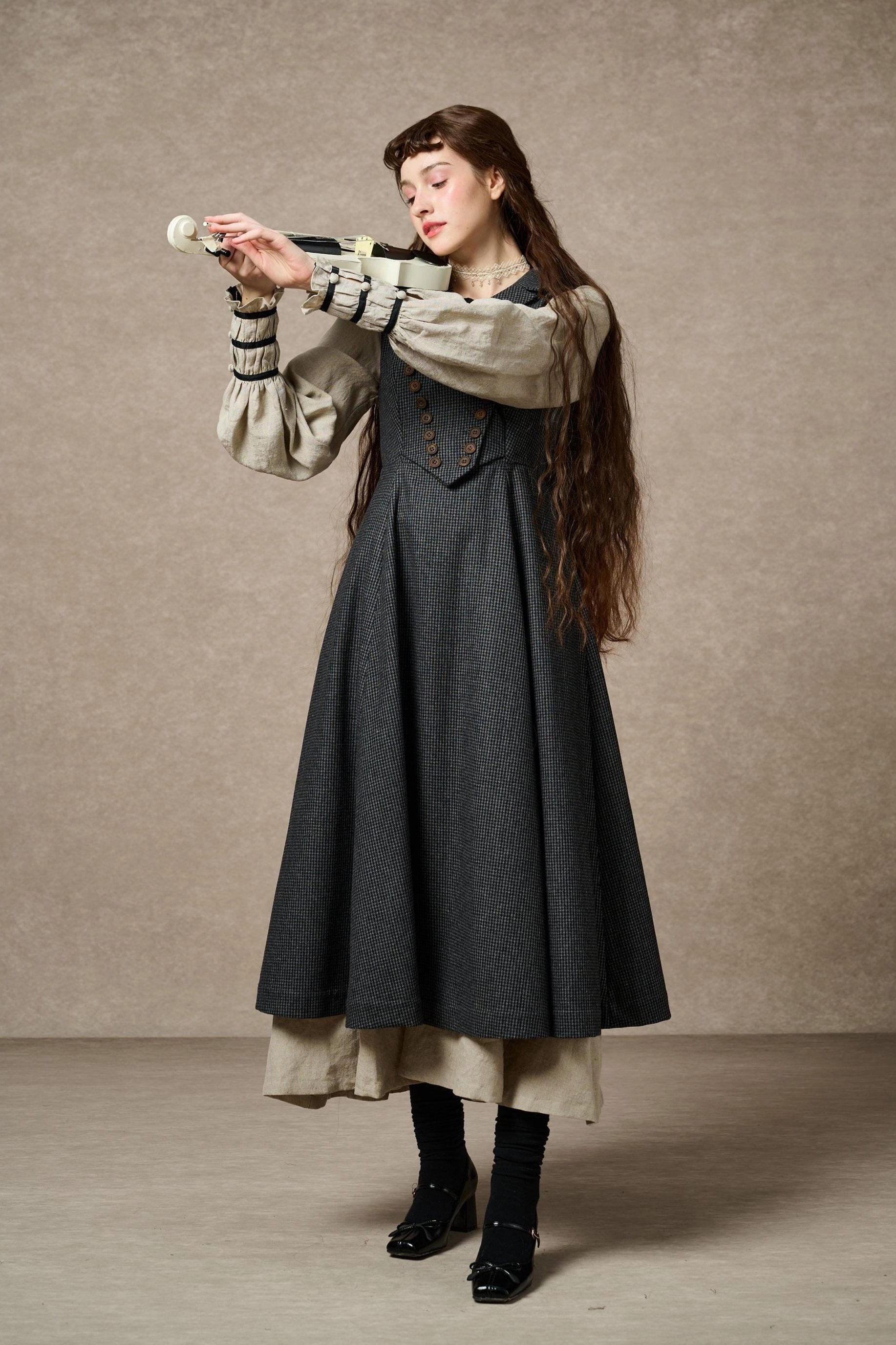 Helen 17| Vintage wool dress LowProfileStitching Waterproof Stitch Details