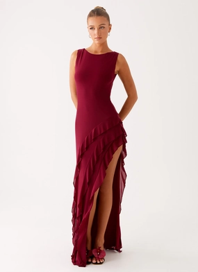 Hendrix Maxi Dress - Raspberry Wine Capsule Ready Hendrix Maxi Dress - Raspberry Wine Sharp Edge