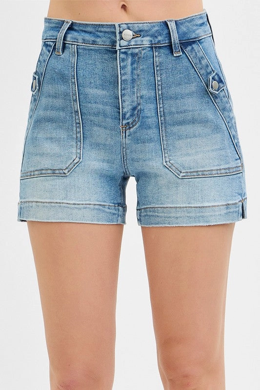 Subtle Look Henry High Rise Patched Pocket Shorts S-XL