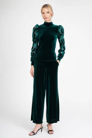Hepburn Pant ?C Teal Velvet NonBindingElastic Comfort for All Hepburn Pant ?C Teal Velvet