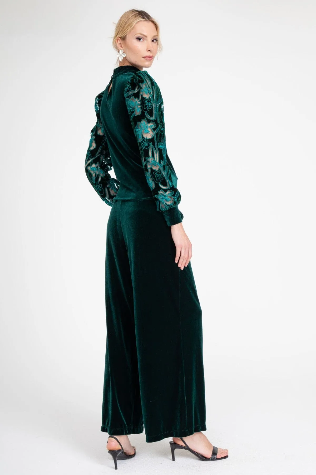 Hepburn Pant ?C Teal Velvet tech fabric