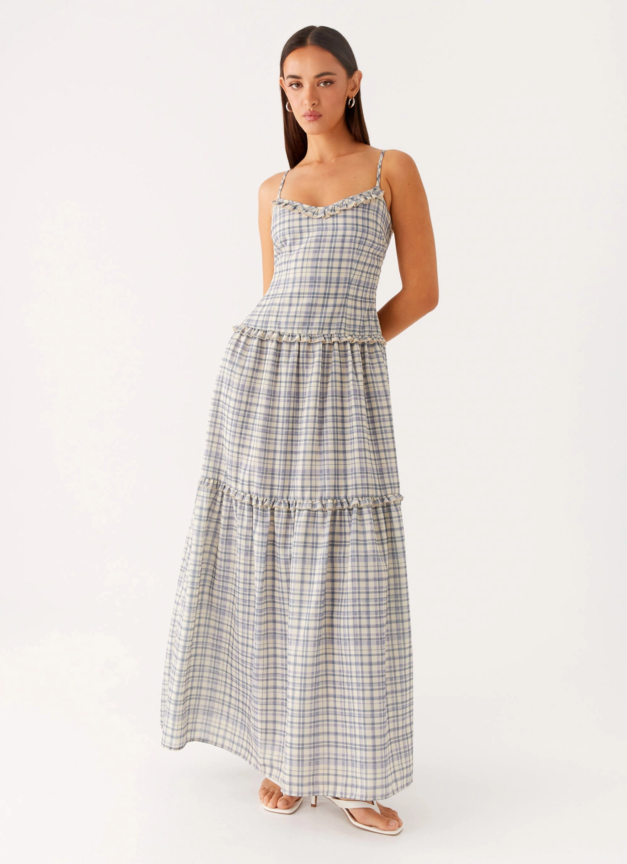 Mood Edge sophisticated appearance Hermie Midi Dress - Check