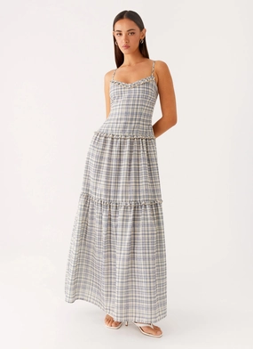 Hermie Midi Dress - Check Soft and Stylish Mood Edge sophisticated appearance Hermie Midi Dress - Check