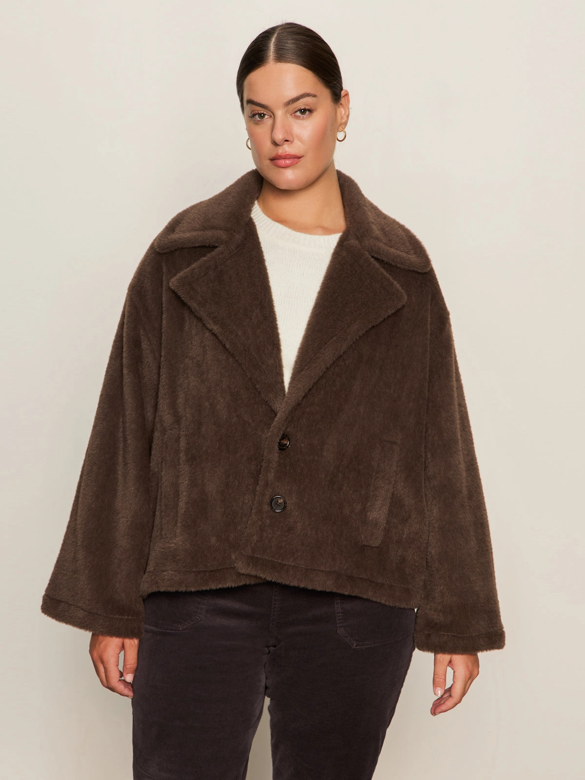 traveler club Colette Fur Jacket Choco Chip Extended Sizing