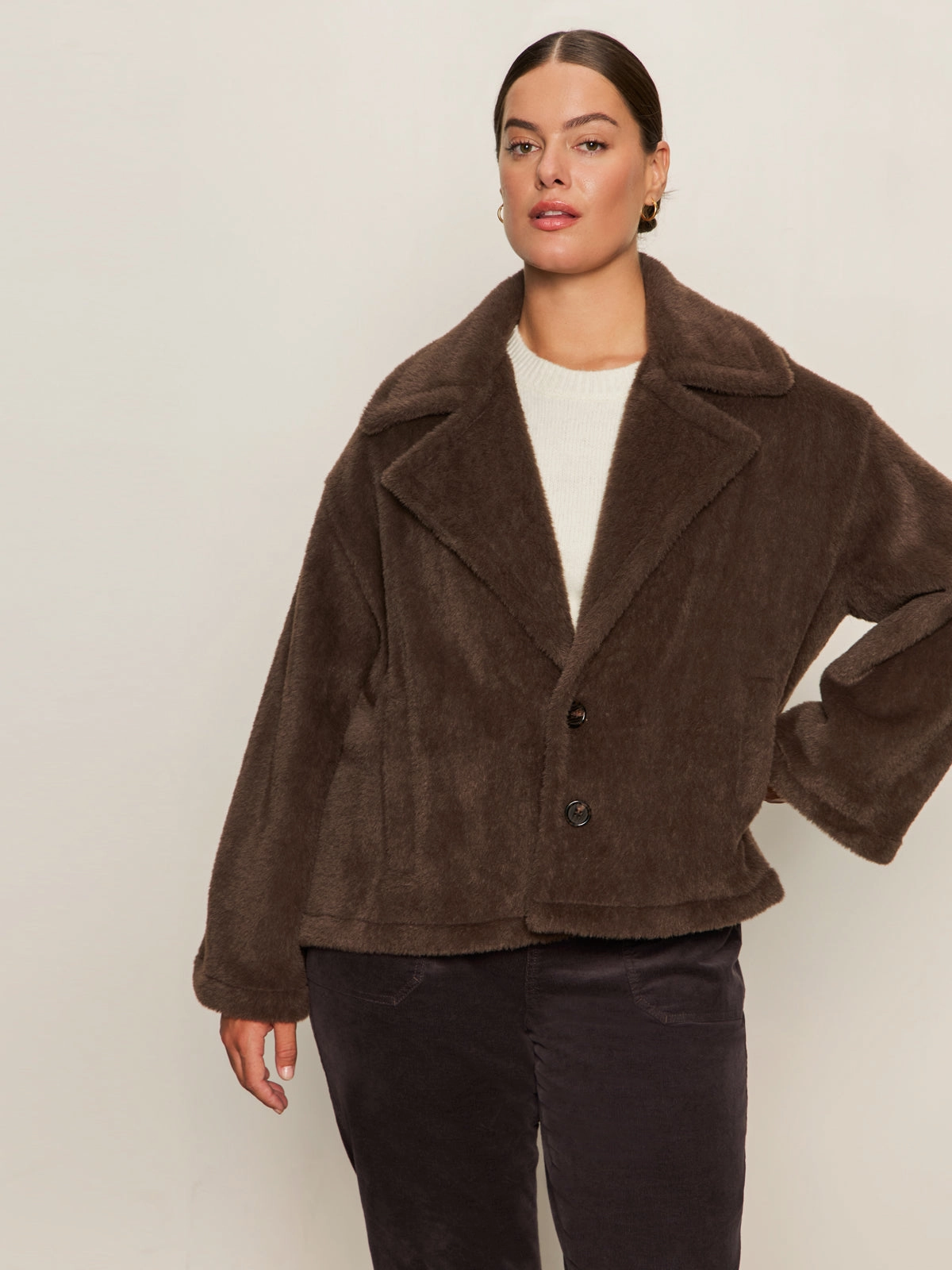 Colette Fur Jacket Choco Chip Extended Sizing Mix - and - Match