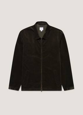 Hidden styles Men's Corduroy Harrington Jacket in Dark Green Rain Shield Men's Corduroy Harrington Jacket in Dark Green