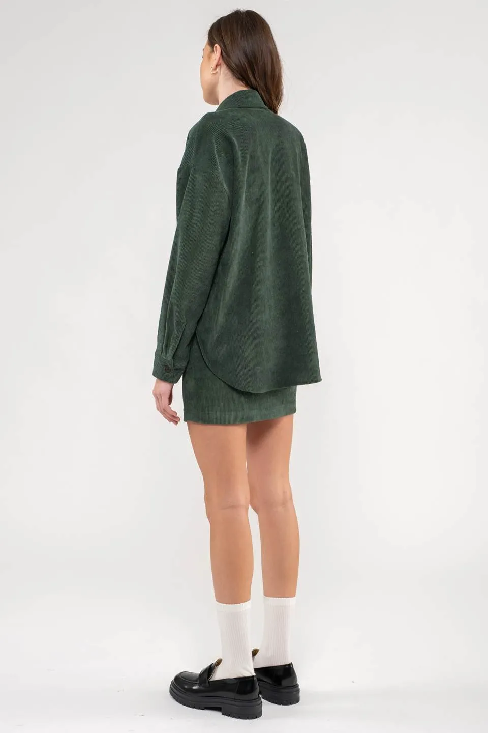 HIGH WAIST CORDUROY MINI SKIRT
