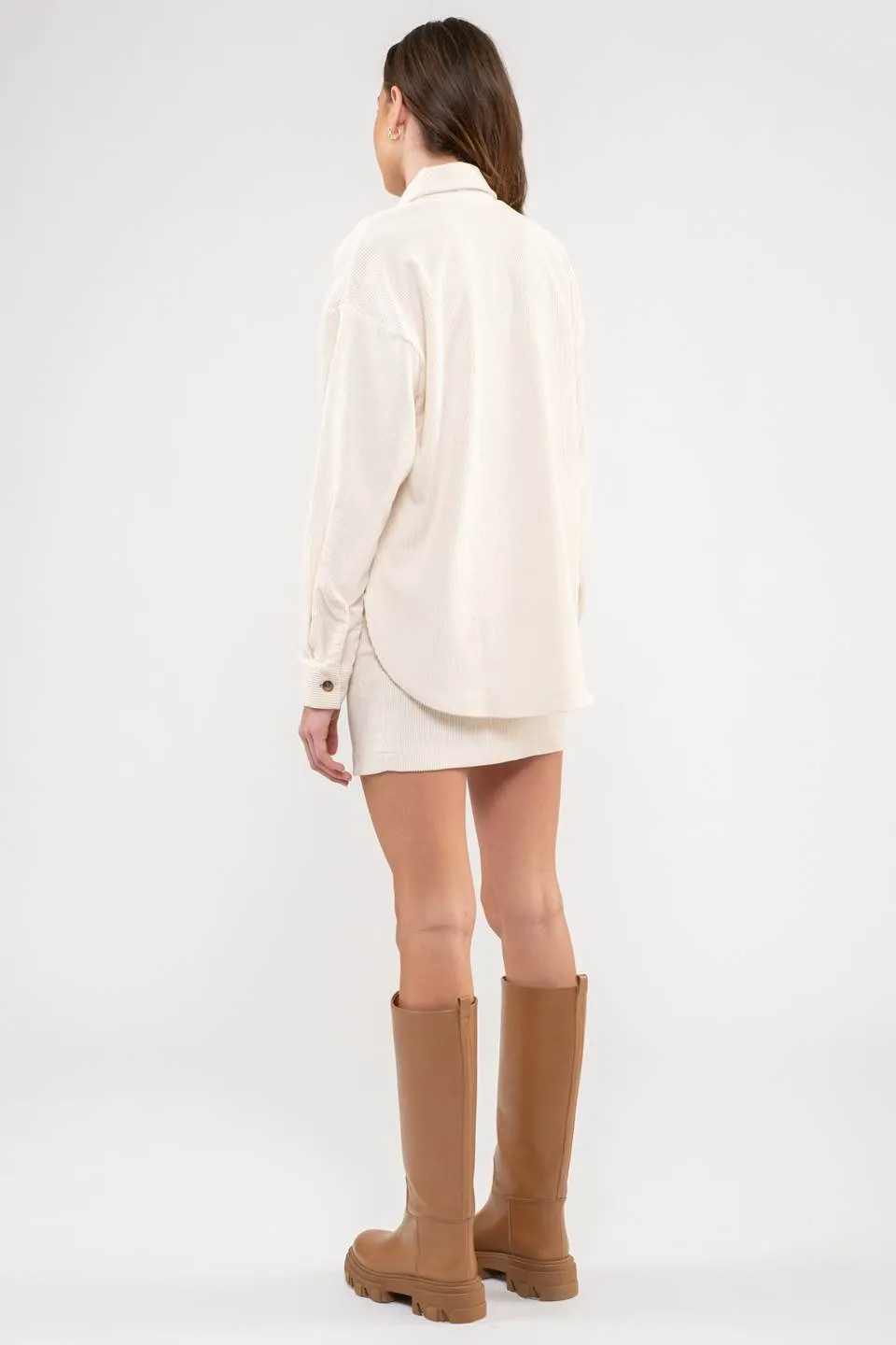 HIGH WAIST CORDUROY MINI SKIRT