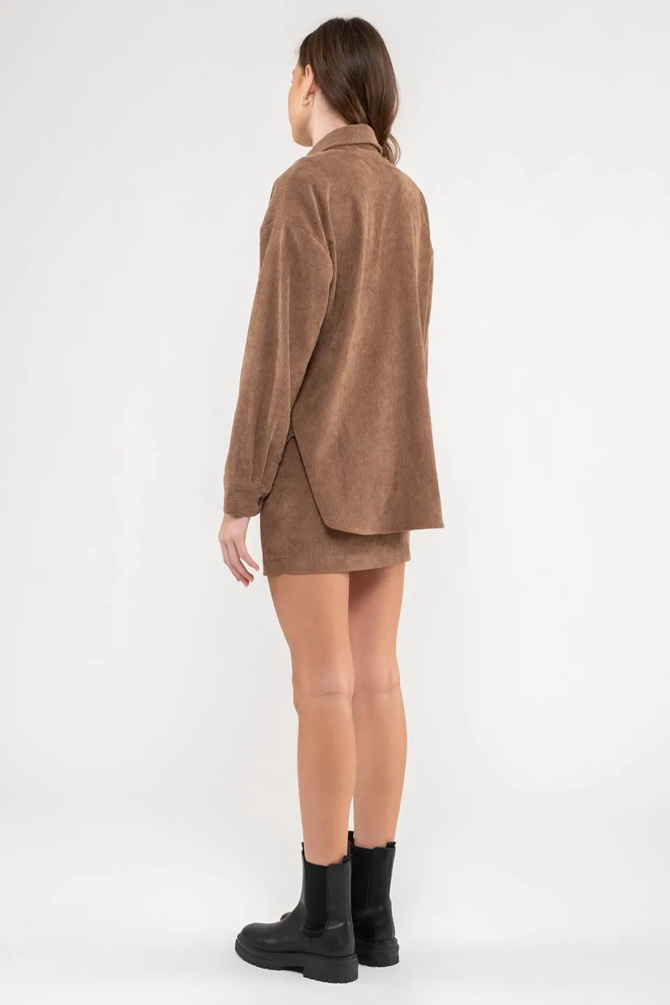 HIGH WAIST CORDUROY MINI SKIRT