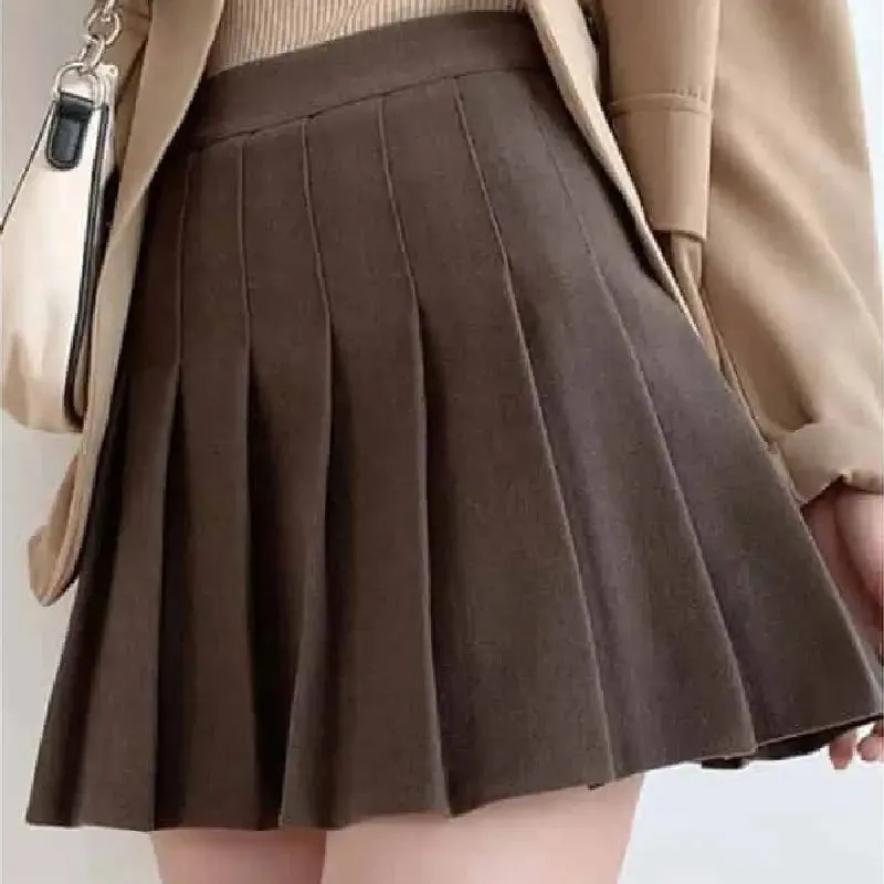 High Waist Pleated A Line Shorts Skirts
