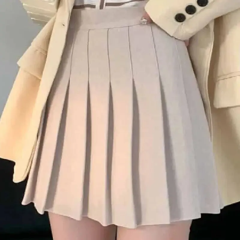 High Waist Pleated A Line Shorts Skirts