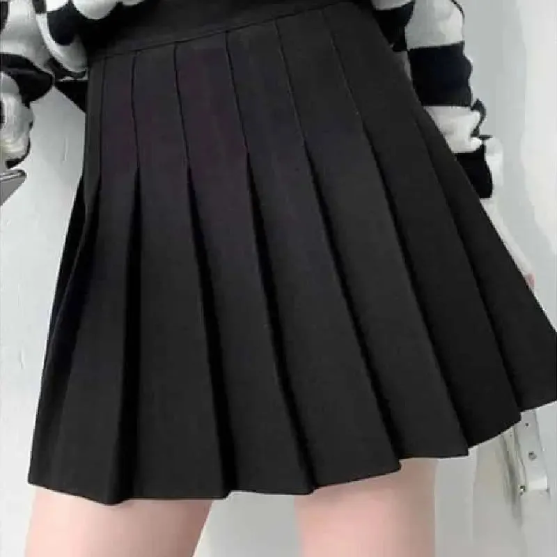 High Waist Pleated A Line Shorts Skirts