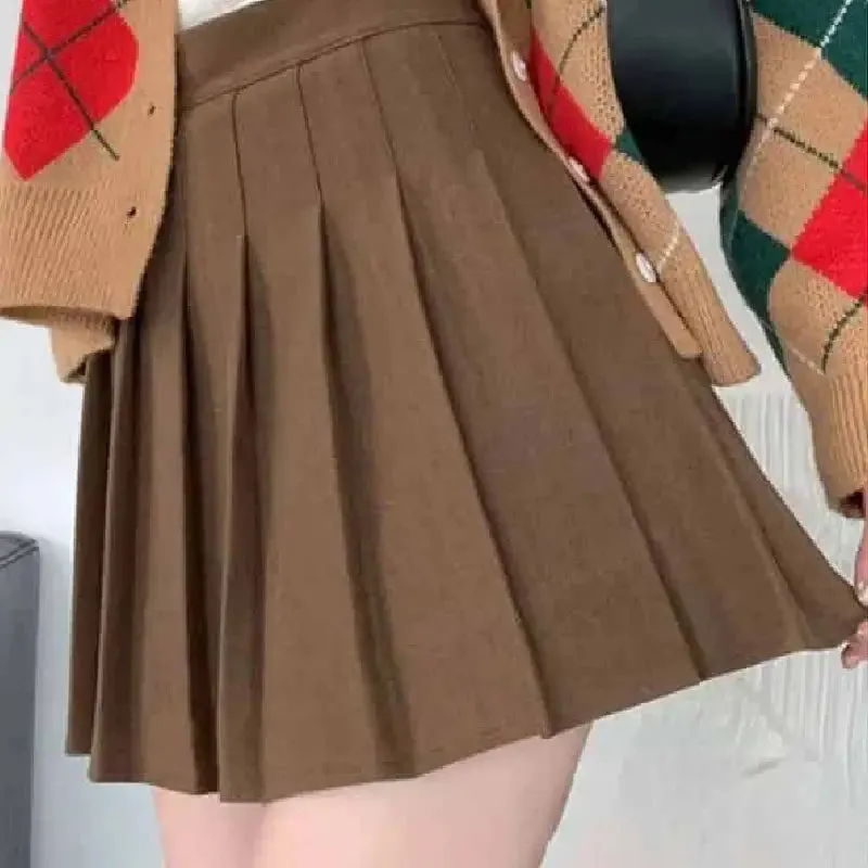 High Waist Pleated A Line Shorts Skirts