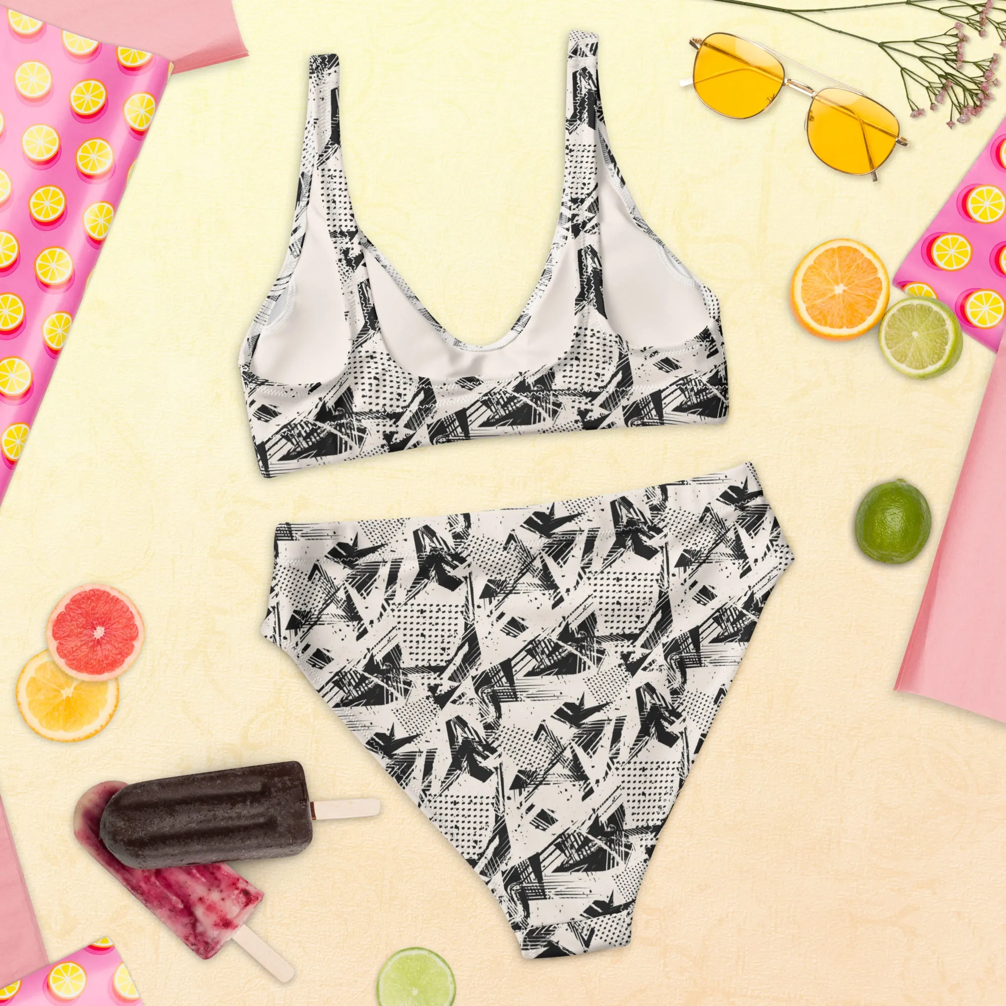 High Waisted Bikini Womens (Glamourange Luxury Bikini High Waisted - 0016 Patterns Model)