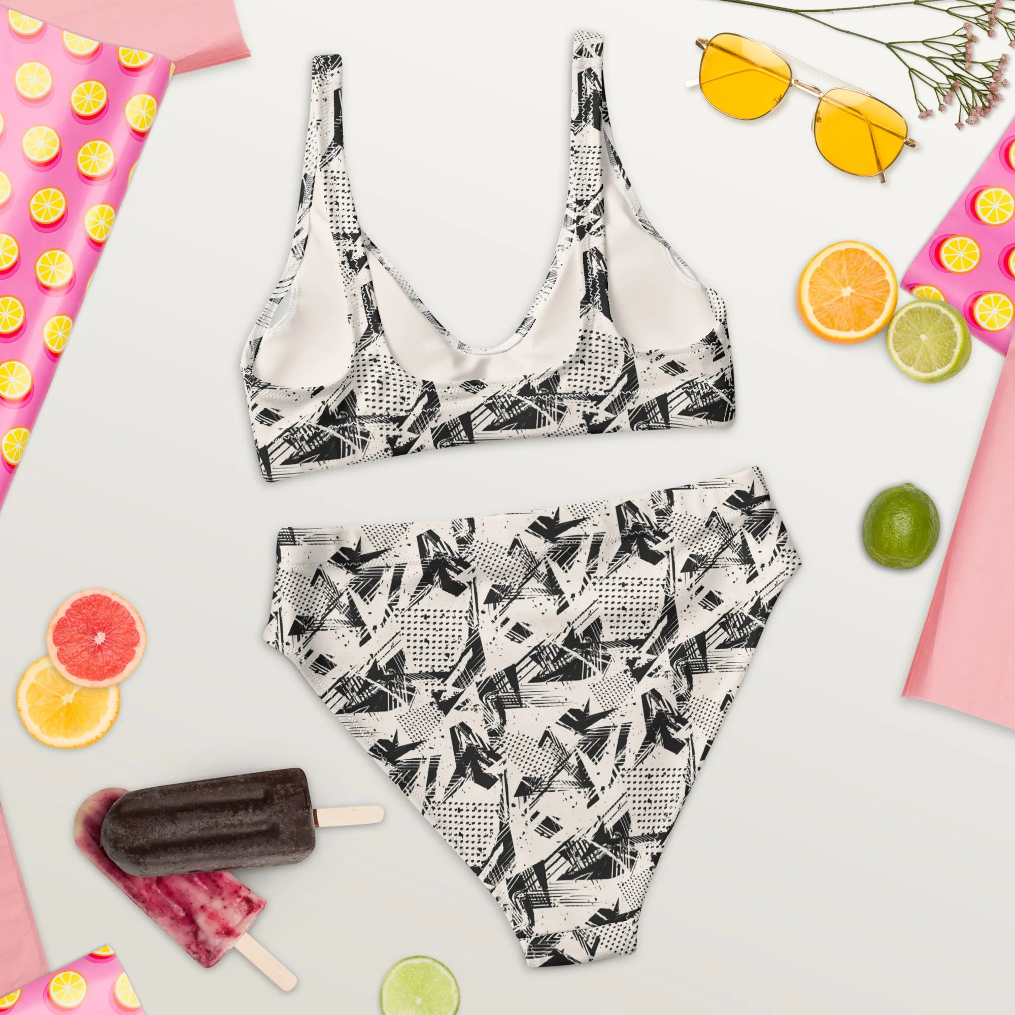 High Waisted Bikini Womens (Glamourange Luxury Bikini High Waisted - 0016 Patterns Model)