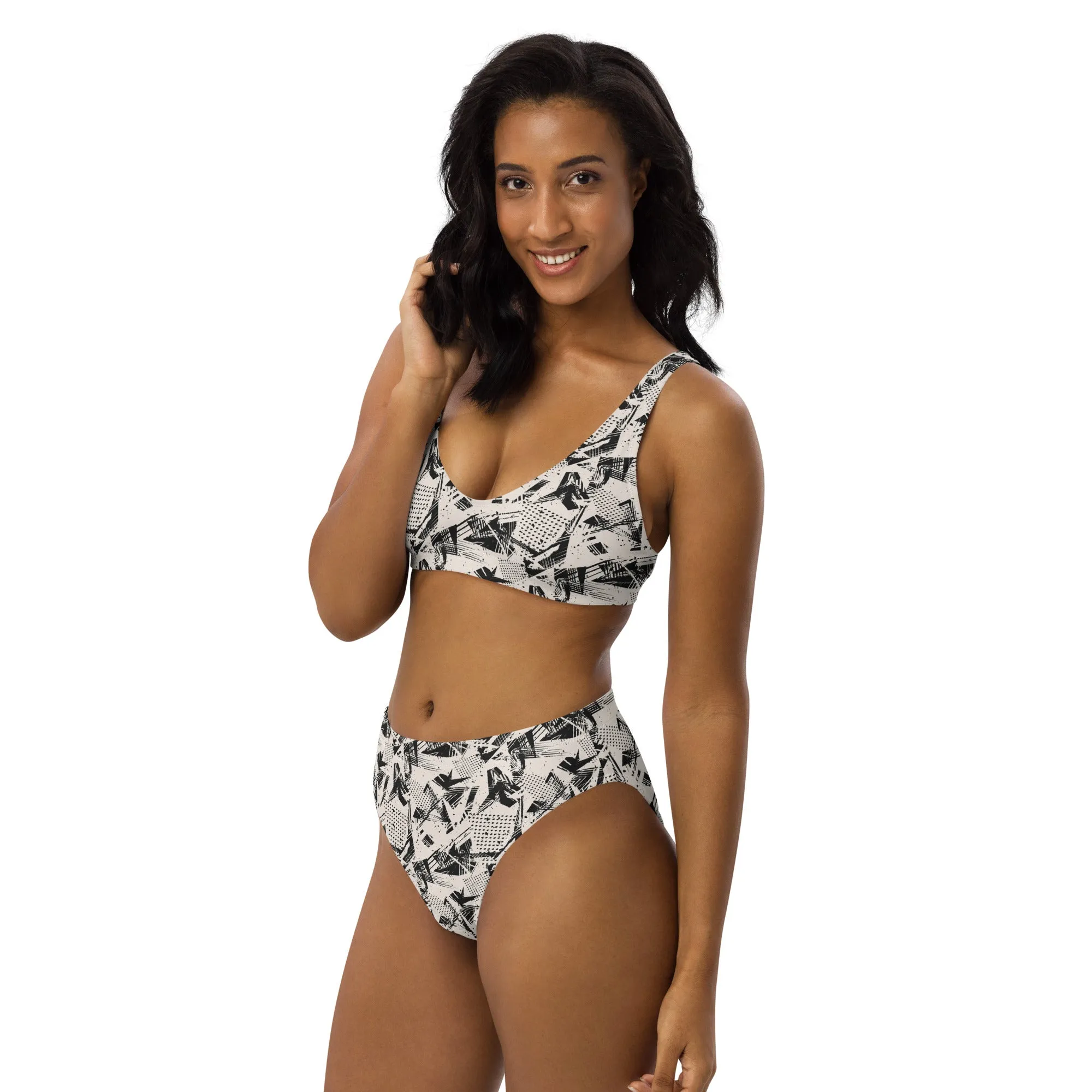 High Waisted Bikini Womens (Glamourange Luxury Bikini High Waisted - 0016 Patterns Model)