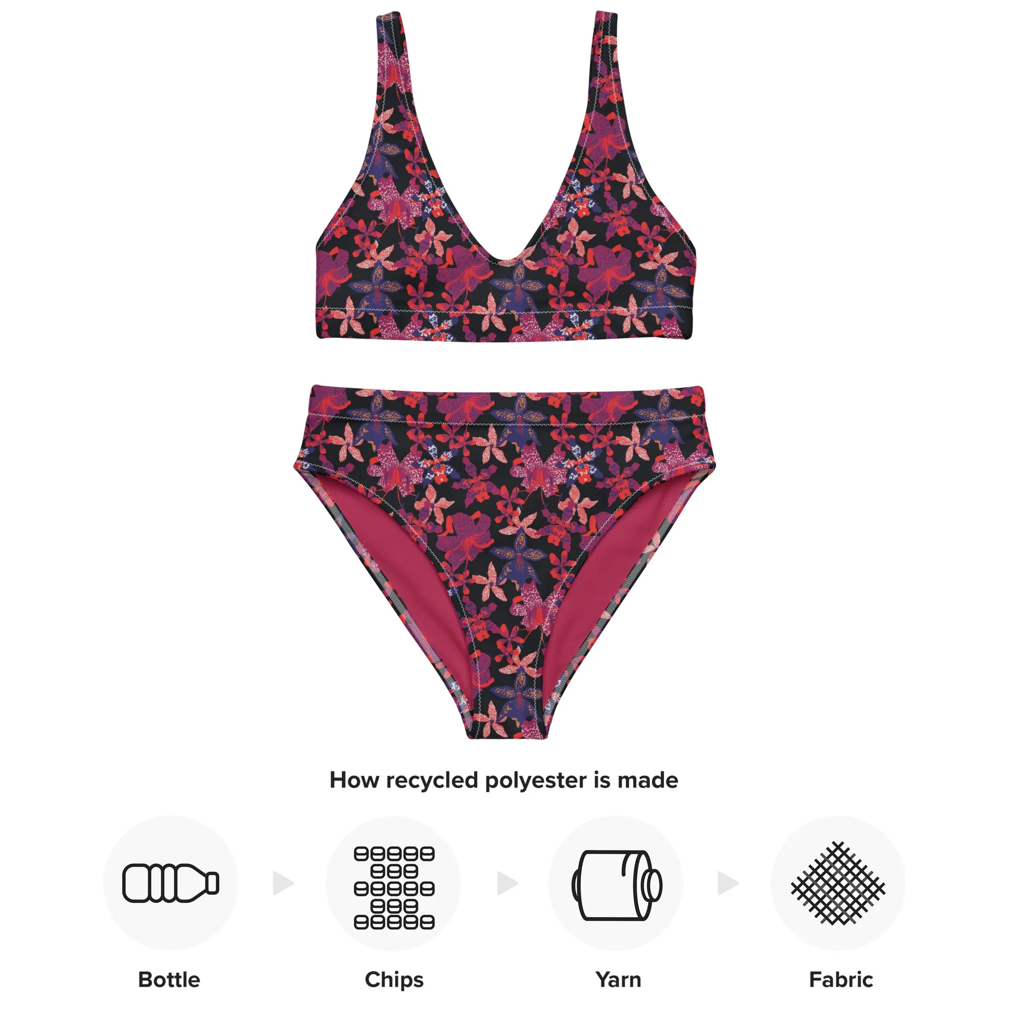 High Waisted Bikini Womens (Glamourange Luxury Bikini High Waisted - 0019 Patterns Model)
