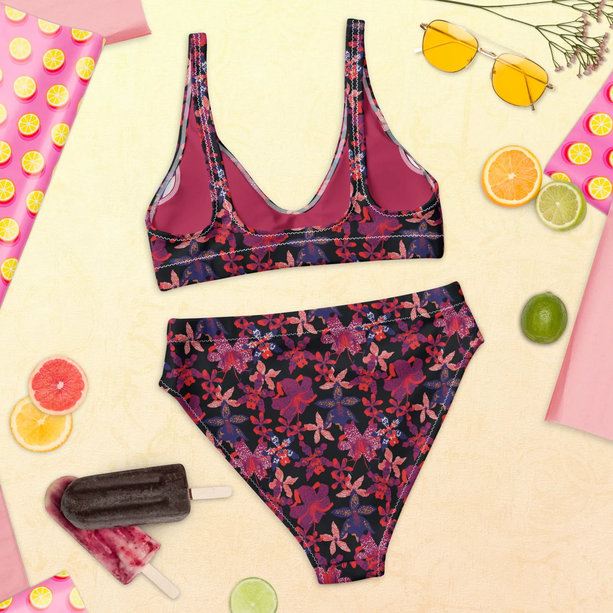 High Waisted Bikini Womens (Glamourange Luxury Bikini High Waisted - 0019 Patterns Model)