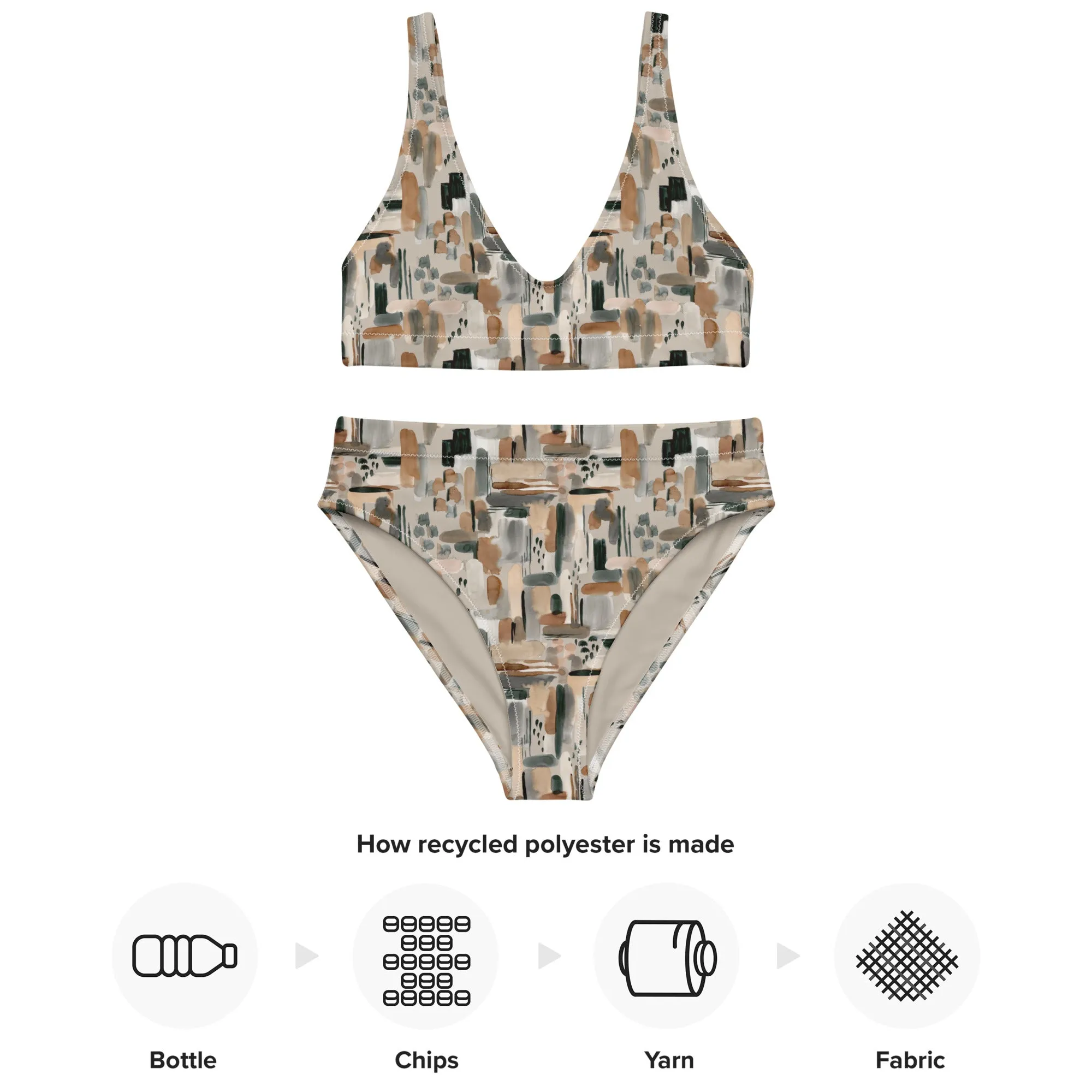 High Waisted Bikini Womens (Glamourange Luxury Bikini High Waisted - 0022 Patterns Model)
